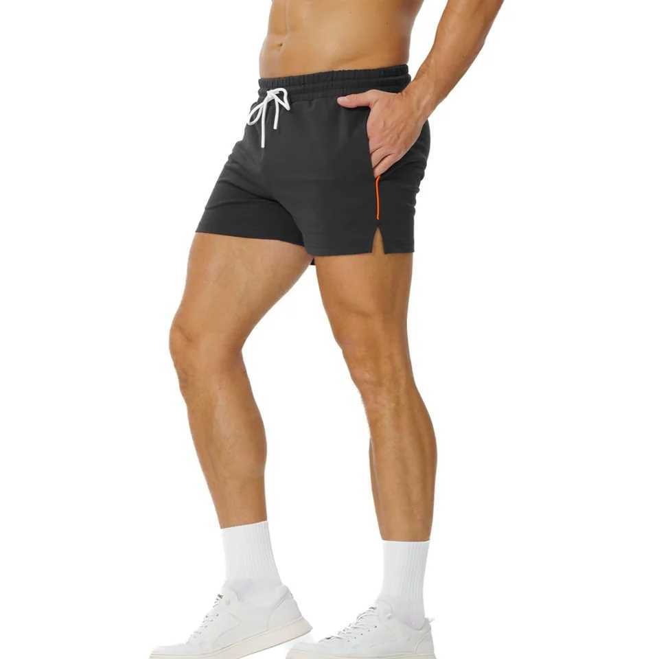 Mens 3-inch cotton casual fitness running shorts with pockets W250324