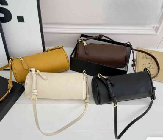 Wholesale of new trendy women's bags with cylindrical bags, single shoulder crossbody bags, top layer cowhide pen holder bags