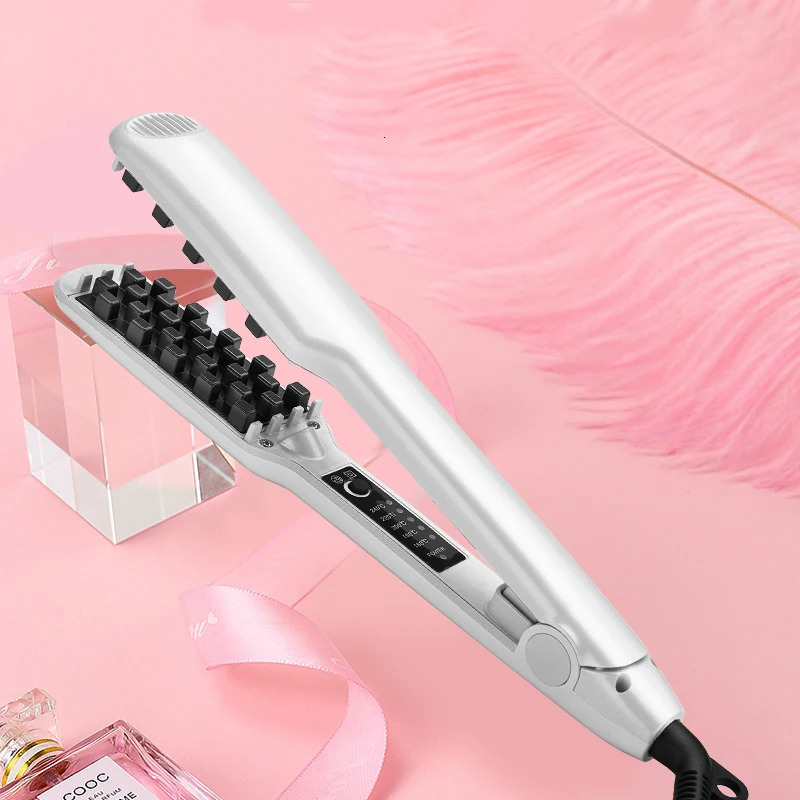 Hair Volumizing Iron Hair Straightener Ceramic Crimper Corrugated Curler Flat Iron Tool 250324
