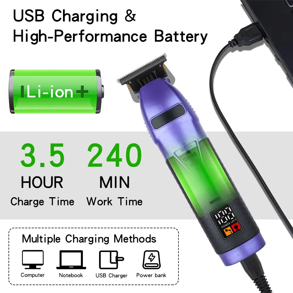 Hair Clipper Electric Hair Trimmer for Men Wireless Barber Trimmer Electric Shaver Professional Mens Hair Cutting Machine 250324