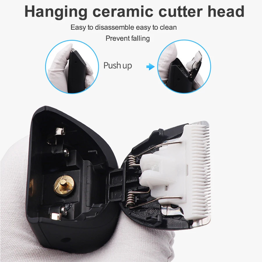 Electric Groin Hair Trimmer with Replaceable Ceramic Blades Waterproof Wet-Dry Functionality Standing Recharge Dock 250324