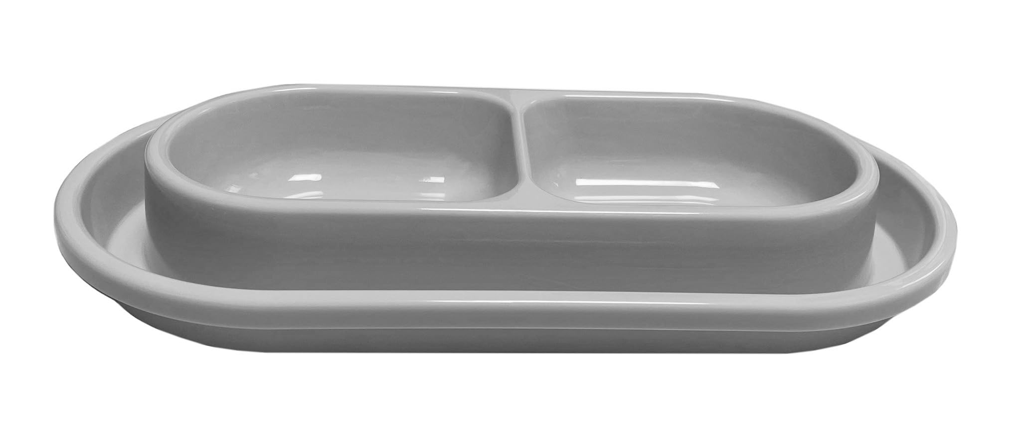 Gray Anti-Insect 32 oz Food and Water Bowl Set for Pets - Ideal for Cats and Medium Sized Dogs - view 3