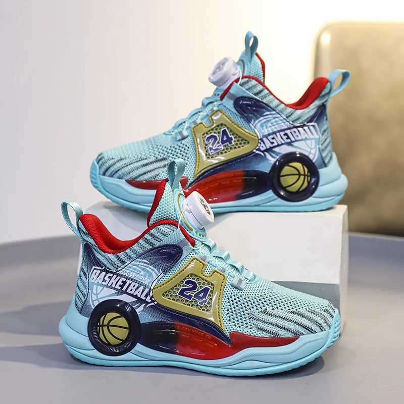 Childrens sports shoes outdoor sports flat comfortable breathable training basketball boots 2025 fashionable childrens running shoes W250324