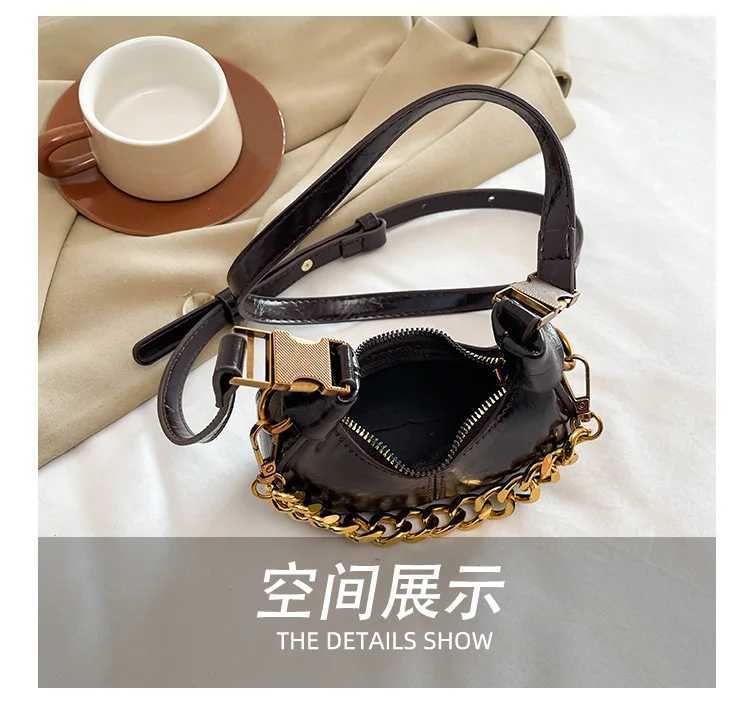 Luxury Children Brand PU Leather Crossbody Bag Retro Chain Small Hobos Messenger Bag Y250324