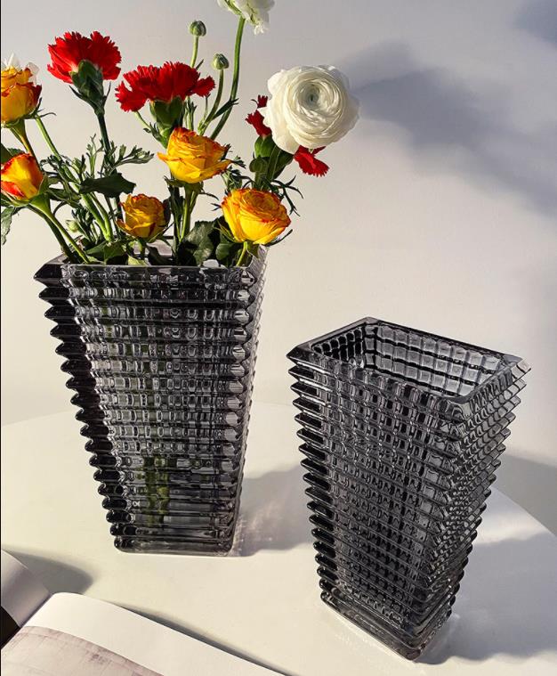 Light and Luxurious Crystal Glass Vases Transparent Decorative Decorations Flower Arrangement Water Culture and Flowers