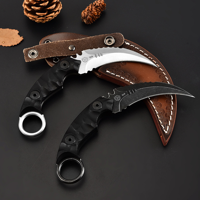 Karambit Shadow K sheath G10 handle D2 claw knife outdoor knifes small claw knifes sharp outdoor camping tactical knife