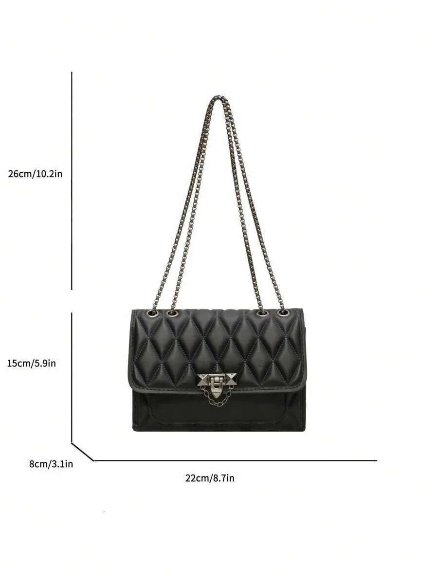 2025 New Grid Slant Designer Fashion Metal Chain Shoulder Bag Suitable for Women's Daily Leisure Use3