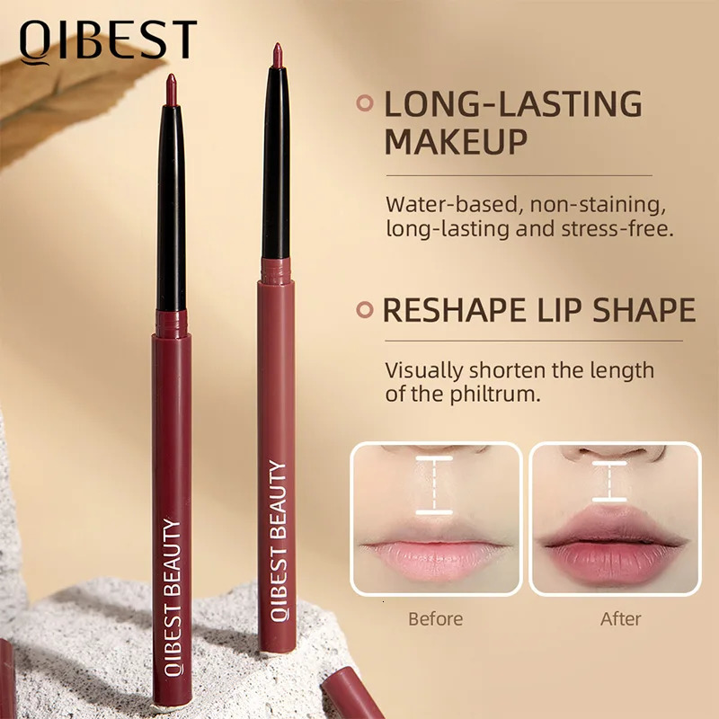 QI Cross-Border Matte Lip Liner Set 12-Color Assortment Nude Shades Waterproof Lip Contouring Pencils 250324