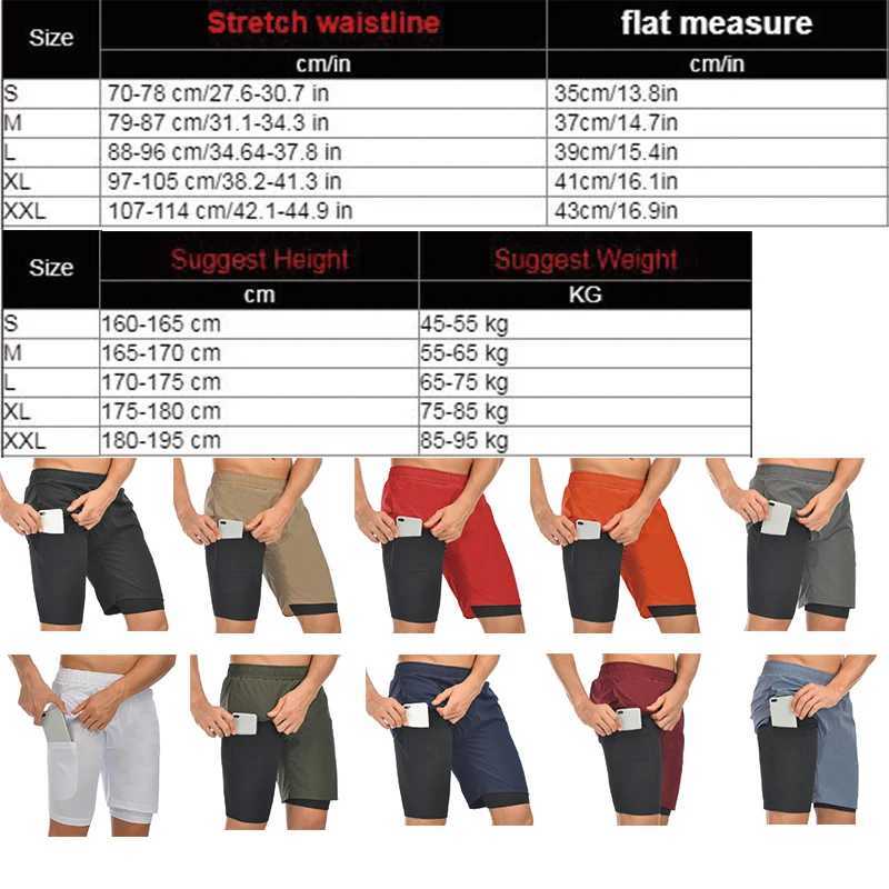 2024 Summer Running Shorts for Men 2 Sports Slow Running Fitness Shorts Training Quick Drying Mens Fitness Shorts W250324