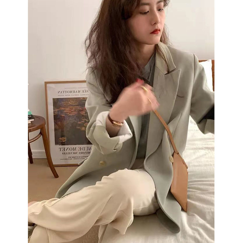 F3231Stylish Women's Korean Style Small Suit Jacket - Versatile Loose Fitting Blazer for School Season