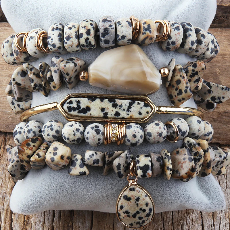 Fashion Boho er Beaded Bracelet Chip Stone 5pc Stack Bracelets Bangle Set For Women Jewelry Friends Birthday 250318