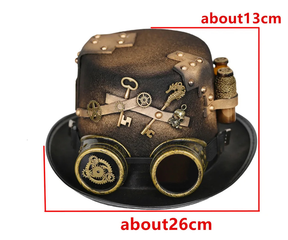 Steampunk Hat Cosplay Ball Party Victoria Punk Bowling Hat Jazz Goggles Hat Clothing Accessories Carnival Adult Hat 250322