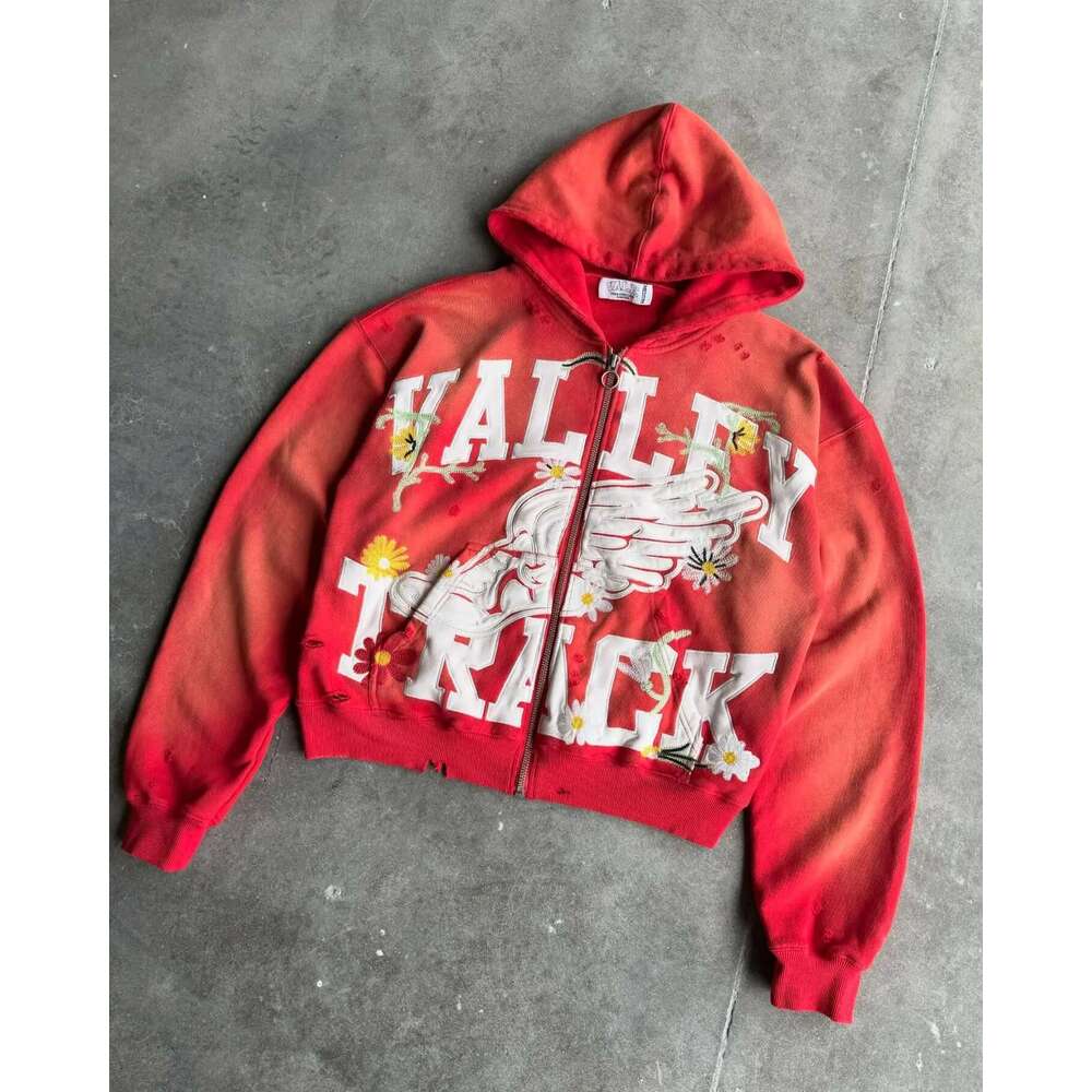 hoodie Women's Wear Haruku New Letter Wings Pattern Zip Up Men And Women Casual Hoodies Clothes Hip Hop Retro Sweatshirt Hoodie Streetwear jacket