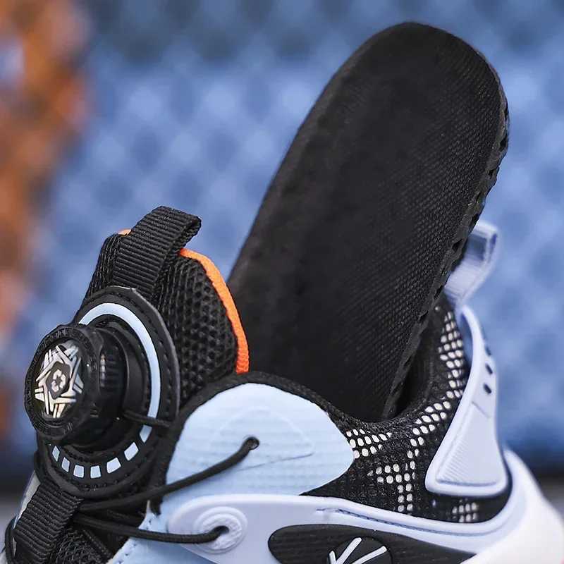 Childrens high basketball shoes boys anti slip running shoes thick soled durable childrens outdoor training shoes W250324