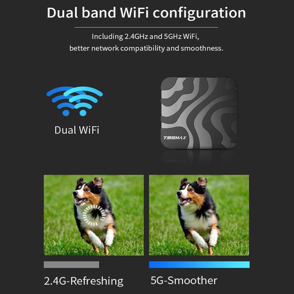 TV Box T95 Max Smart Android 14 H618 Ram 8GB Rom 64GB 128GB Set Top Box Dual Wifi 2.4G 5G 6K HDR10 BT AV1 Media Player Quick Box X250325