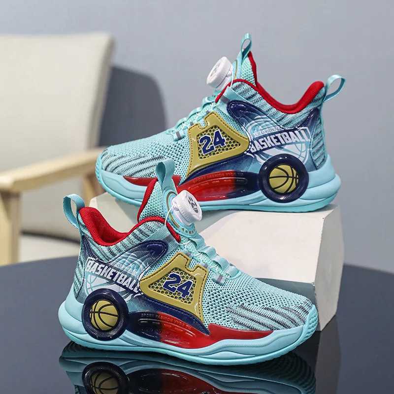 Childrens sports shoes outdoor sports flat comfortable breathable training basketball boots 2025 fashionable childrens running shoes W250324