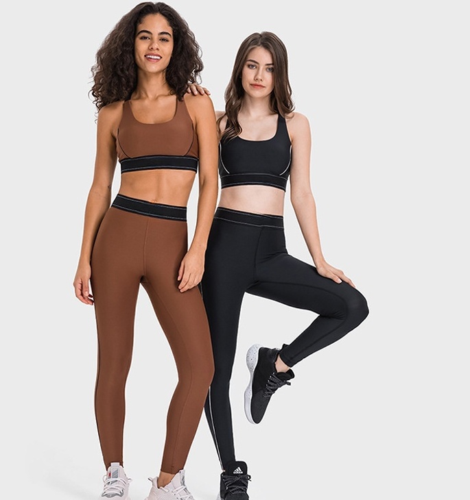 Yoga set clothing sports fitness have breast pad underwear skin close align bralette lingerie women's outside jump runing high waisted bottoming pants workout sets
