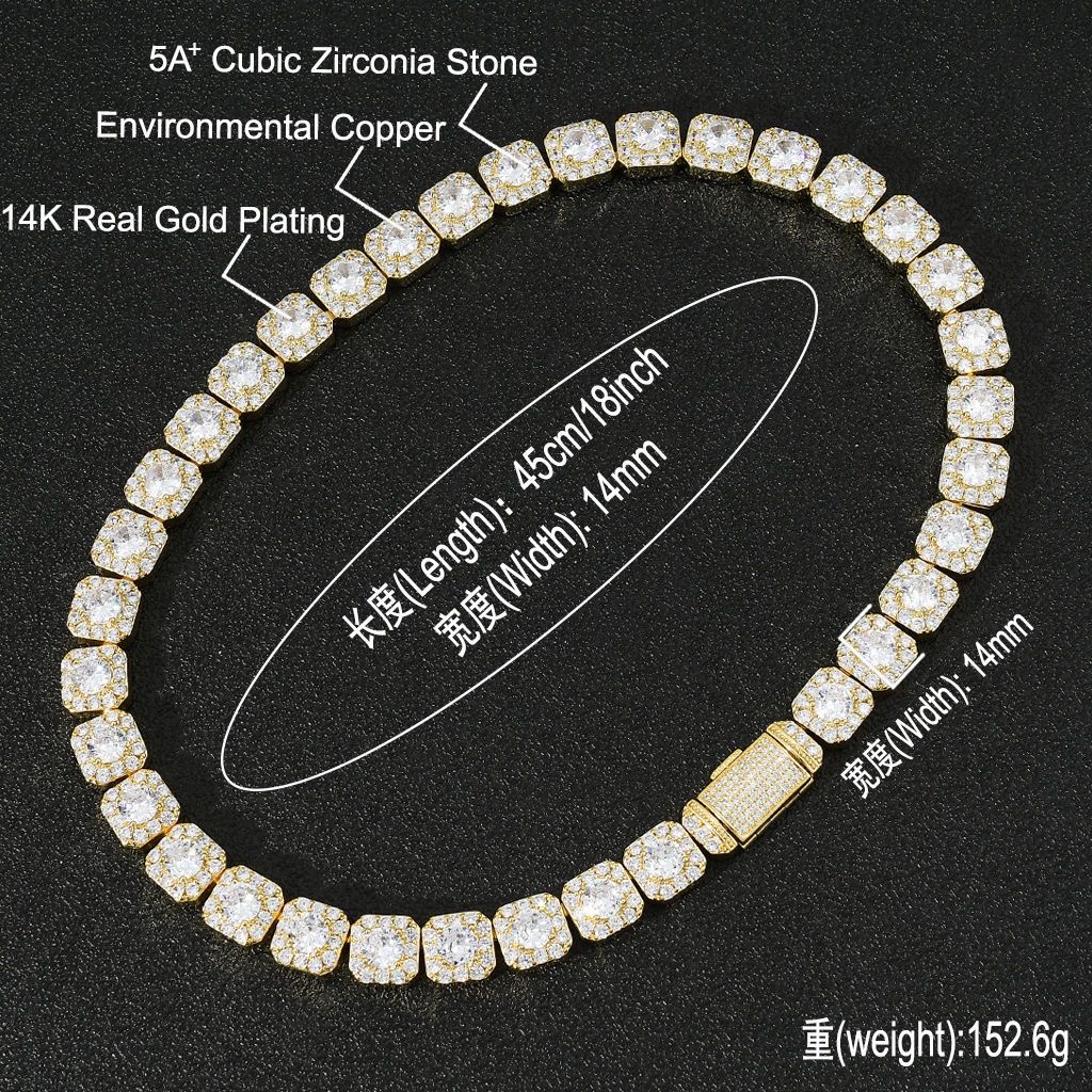 By testing vvs designer Ice out Sier Moissanite k High quality Hip Hop Jewelry for men sugar cube chain