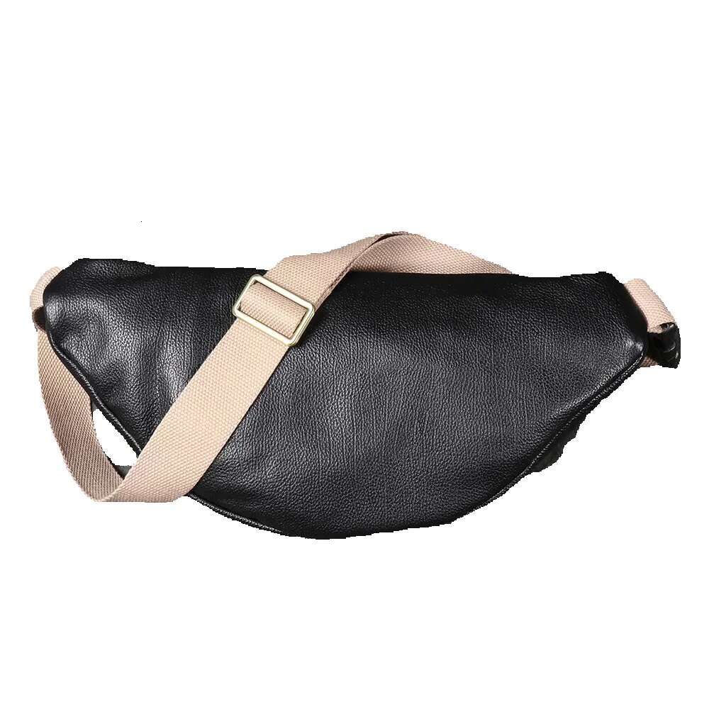 LUOKIR Unisex Genuine Chest And Toe Cover Layered Leather Casual Versatile Crossbody Large Capacity Mobile Phone Bag