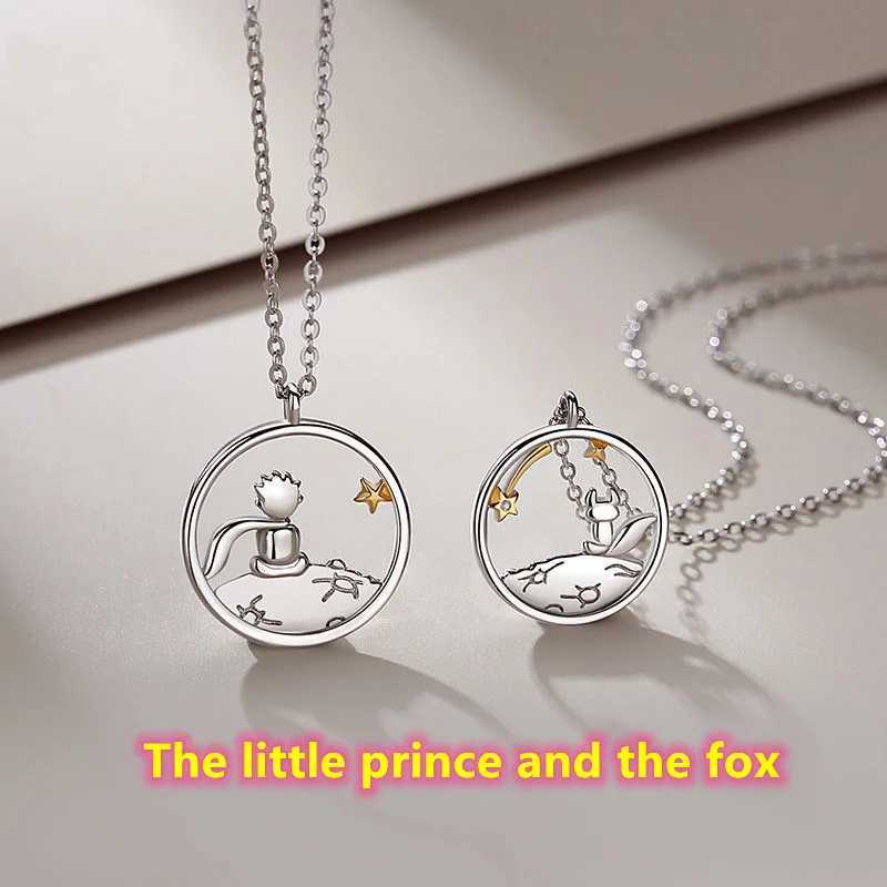 Fashionable new two-color couple S925 silver plated Little Prince pendant necklace luxury Kravik chain jewelry 2021 W250325