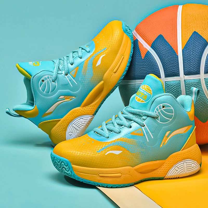 Childrens basketball shoes top-notch outdoor sports shoes non slip comfortable flat sports shoes leather high qu walking shoes children W250324