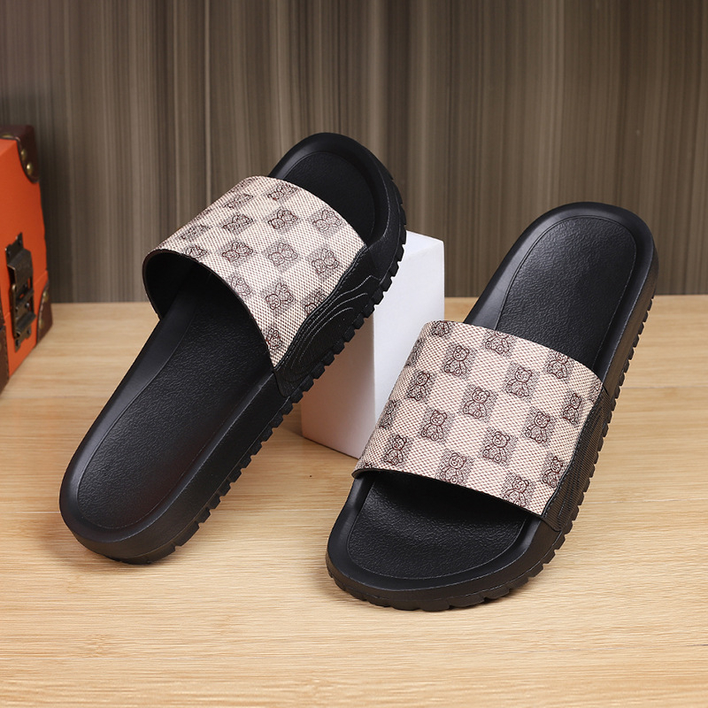 free shipping designer Slippers for men new summer casual classic outdoor Plaid Print Scuffs