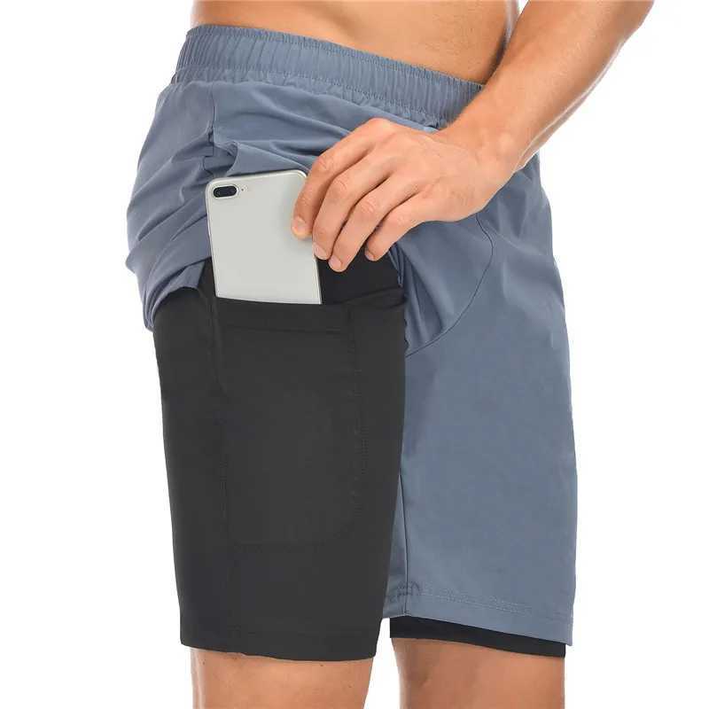 2024 Summer Running Shorts for Men 2 Sports Slow Running Fitness Shorts Training Quick Drying Mens Fitness Shorts W250324