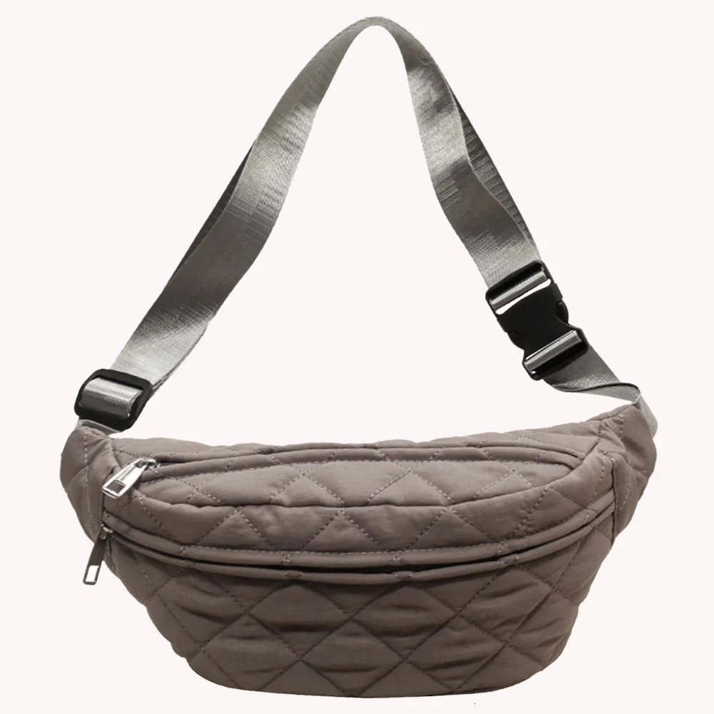 Quilted Waist Bag Stylish Waist Pack Adjustable Strap Crossbody Sling Bag Large Capacity Soft Bum Bag Zip Closure Chic Hobo Bag 250324