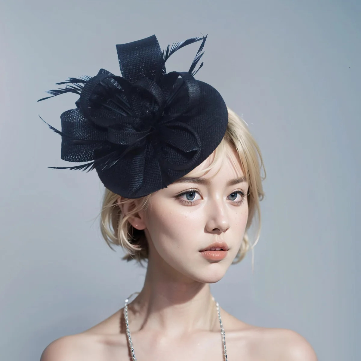 Women Chic Fascinator Hat Cocktail Wedding Party Church Headpiece kentucky Headwear Feather Hair Accessories Chinese Fascinators 250322