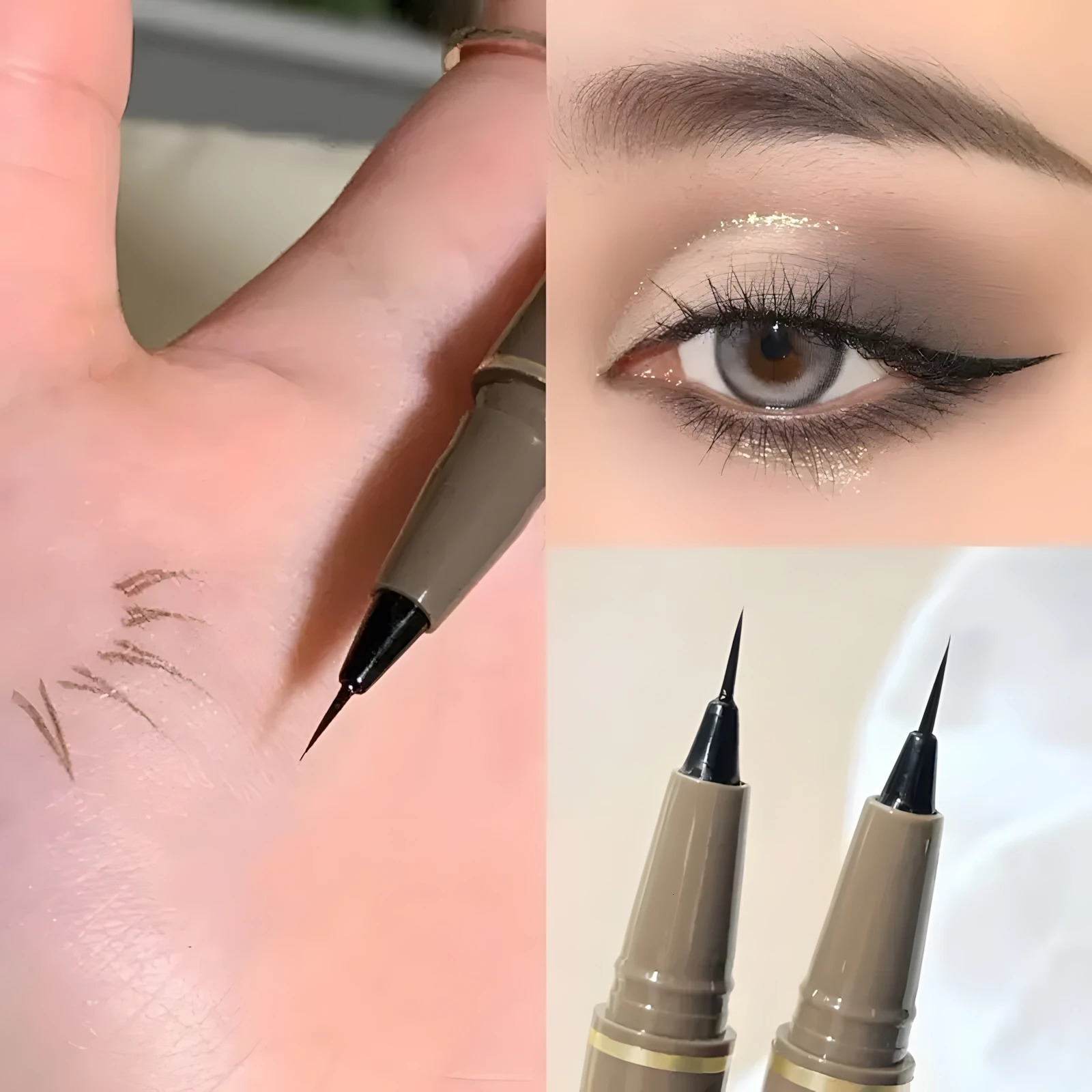 0.01mm Ultra Slender Liquid Eyeliner Pen Extra Slim Eyebrows Pen Waterproof Professional Sweat Proof Liquid Eye Brow Pencil Lon 250324