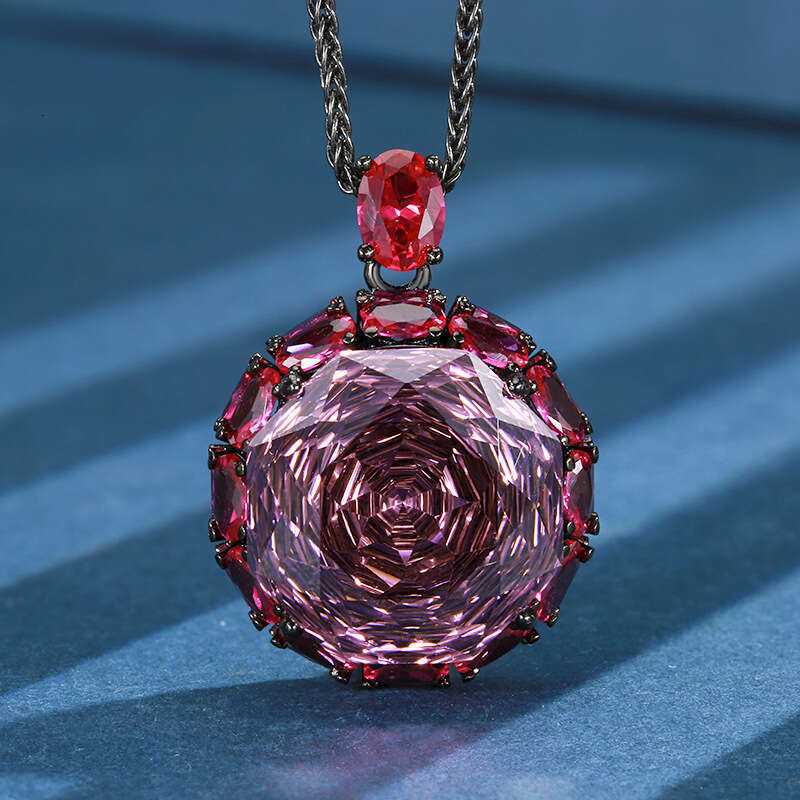 Popular hot item new Zhuangsheng jewelry copper base gold-plated rose cut circular temperament light set for women 18-16m