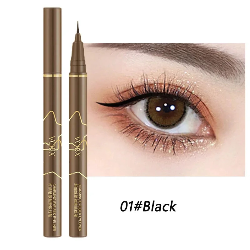 Silky Smooth Matte Brown Liquid Eyeliner Waterproof Sweatproof Lying Silkworm Pen Natural Eye Makeup Women Beauty Cosmetic 250324
