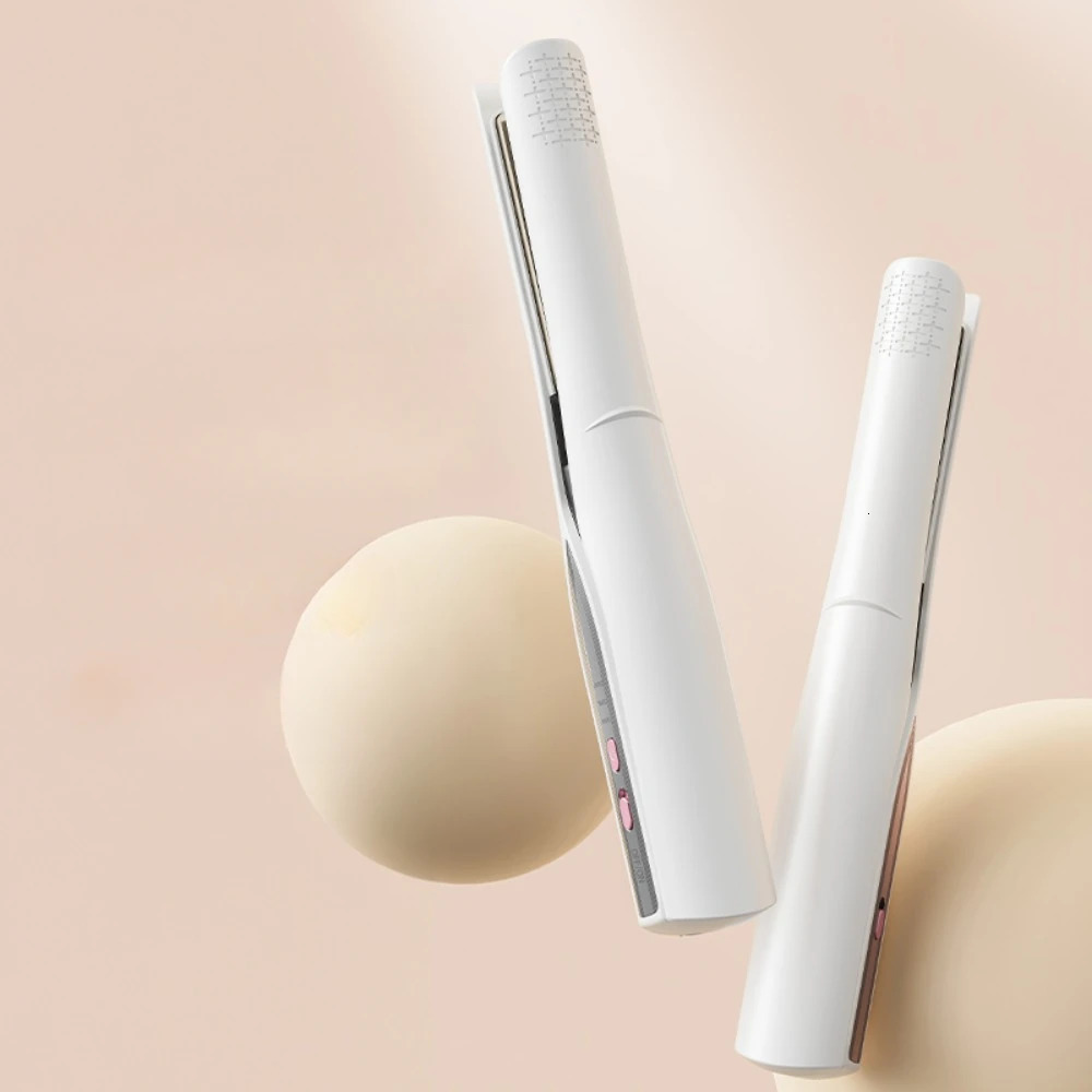 Wireless 2-in-1 Curler and Straightener - Portable Ceramic Tablet Clip 250324