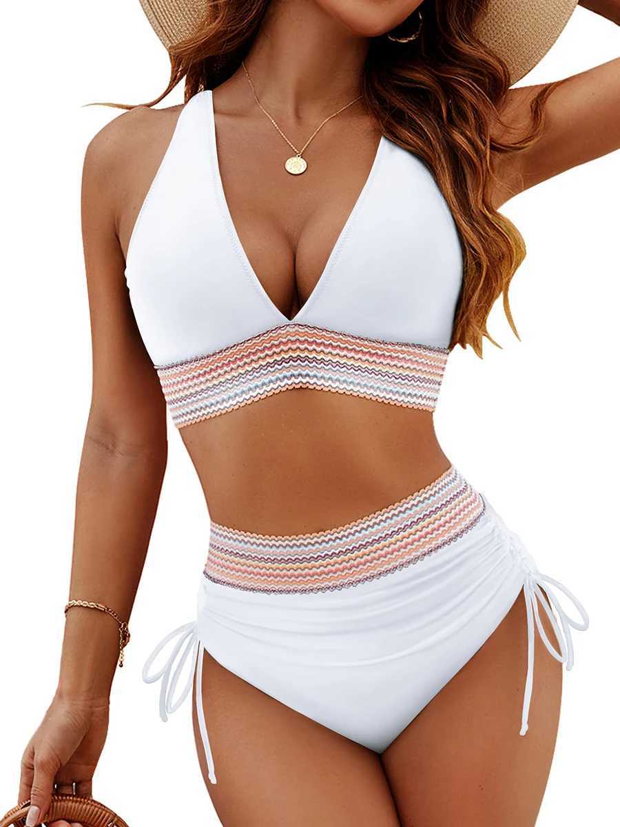 Sexy Bikini 2025 Swimsuit Womens High Waist Bikini Set Fa Swimsuit Two Piece Brushed One Piece SwimsuitXJ250324