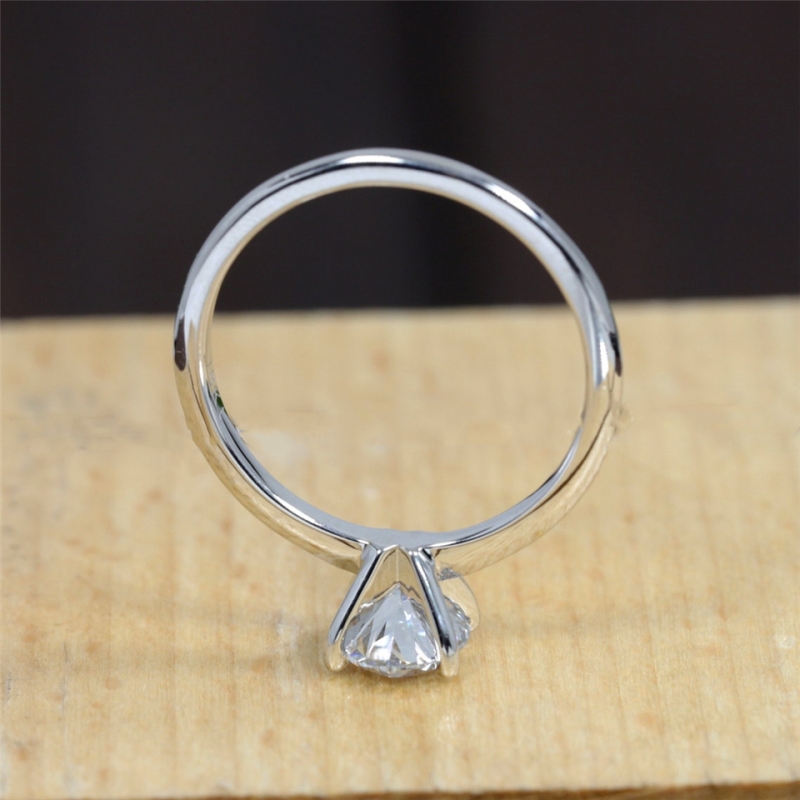 Jewelry Fashion Simple Design Real Gold Ring 1.0 Carat Oval Shape Lab Grown Diamond Engagement Ring For Women 14K White Gold