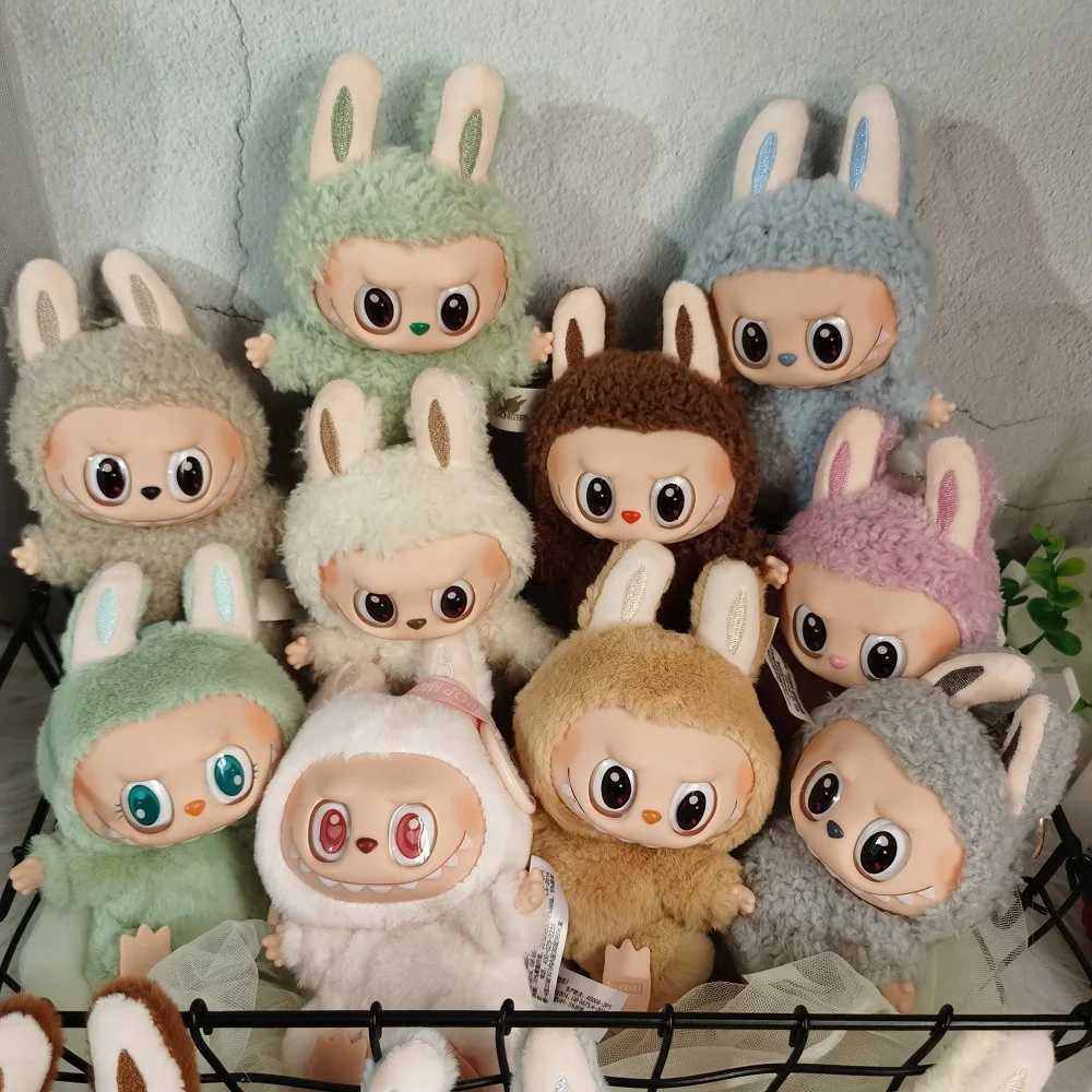 17cm Pop Mart Cute Labubu Fabric Mysterious Blind Box Heart Rhythm Macaron Series Doll Labu Fabric Plush Backpack Pendant Toy GiftT250325