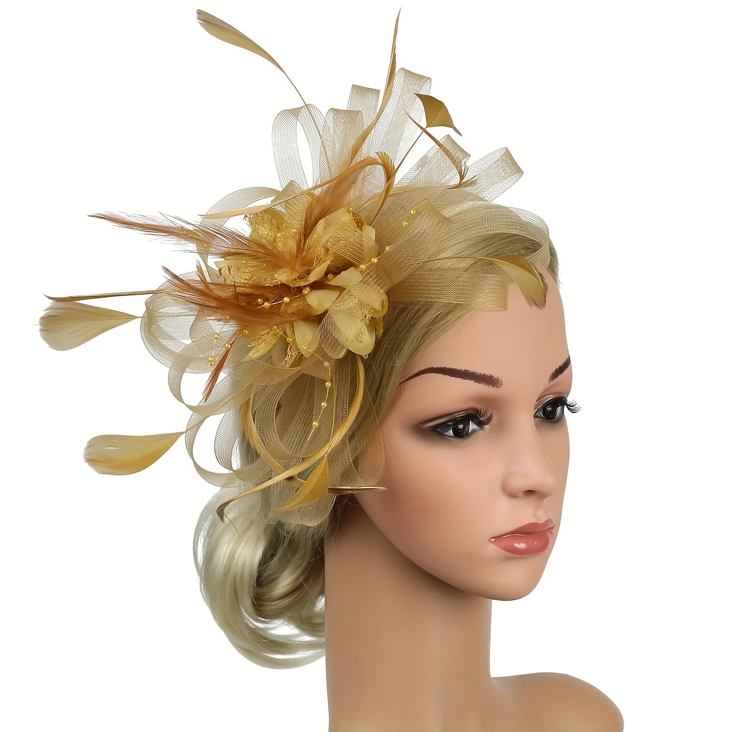 Fascinators Hat Lady Tea Party Headband Flower Cocktail Mesh Feather Hairpin kentucky Hat Wedding 250324