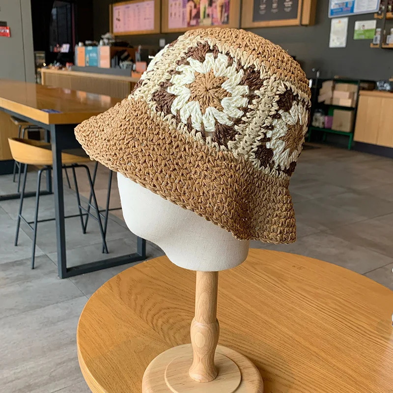 Home>Products>Hand woven Rafia straw hat>Womens summer vacation beach colored hat>Folding beach hat 250320