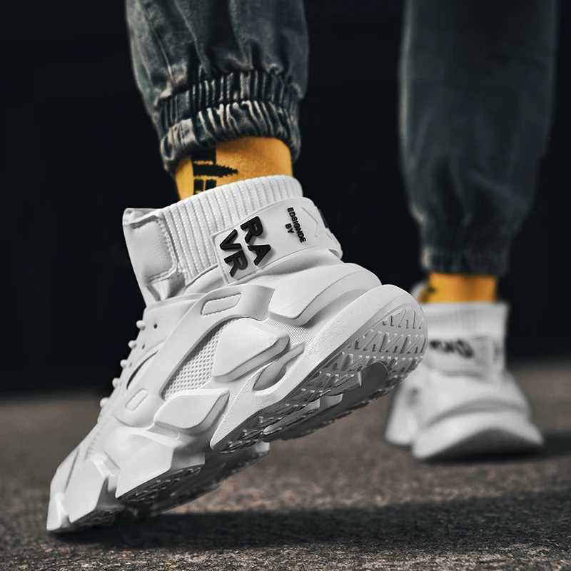 Basketball shoes mens design thick sole jogging fitness breathable outdoor sports shoes mens sports shoes size 12 height increase W250324