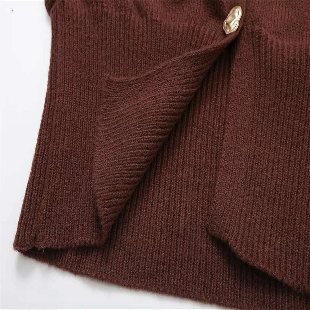 Fashion Elegant Solid Color V-Neck Long Sleeve Cardigan New Autumn Winter Comfortable Casual Knitted Sweater Jackets