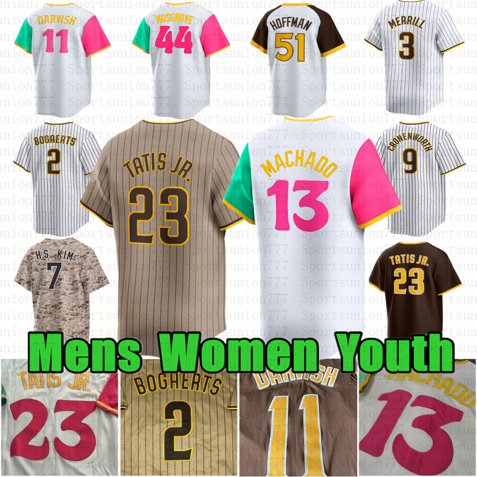 3 Jackson Merrill Manny Machado Fernando Tatis Jr. Baseball Jersey Yu Darvish Jake Cronenworth Xander Bogaerts Musgrove Ha-Seong Kim Luis Arraez Padres City Connect
