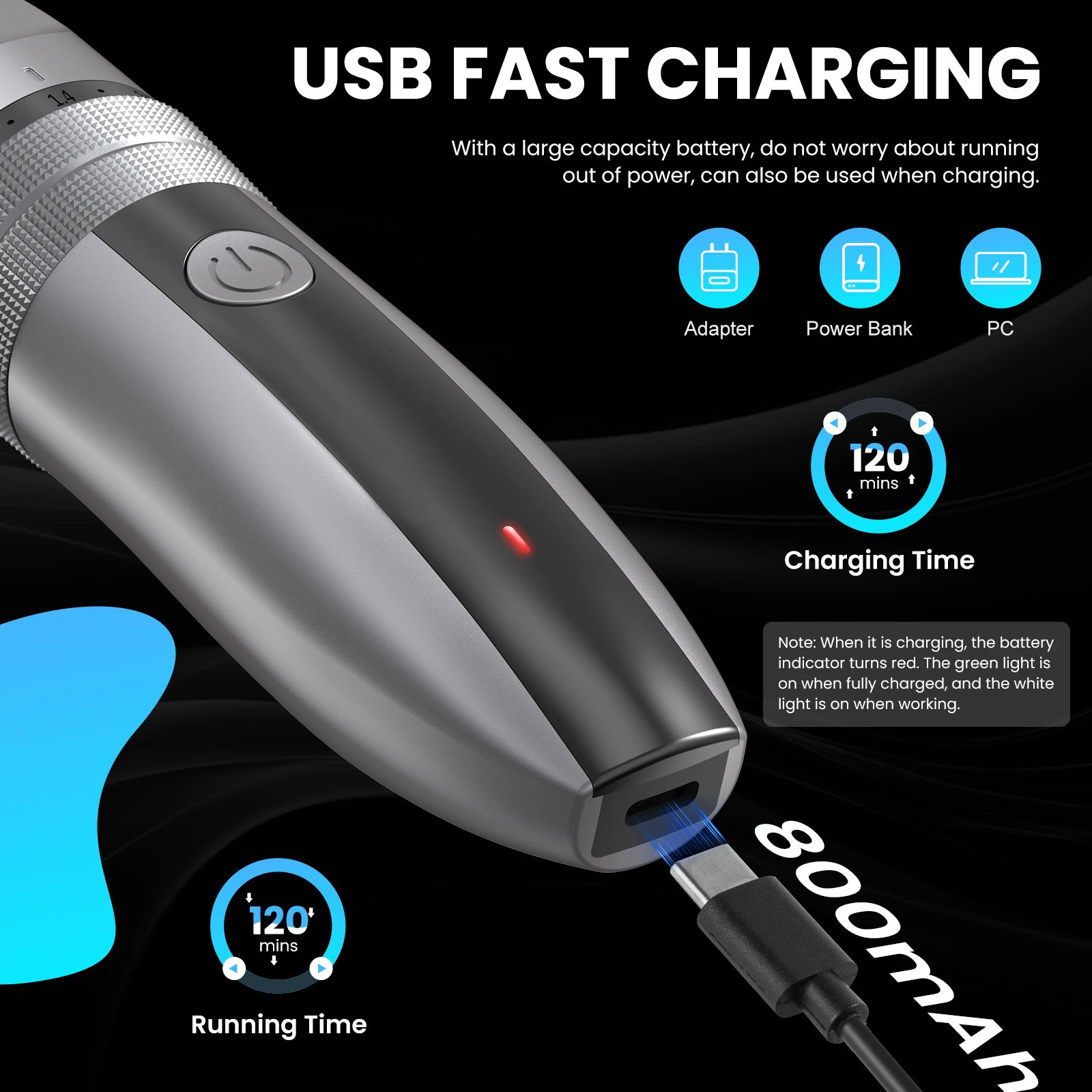 Mens Hair Clippers Professional Kit 5-gear Adjustable Hair Electric Trimmers For Men Adults Kids Cordless Hair Cutting Machine 250324