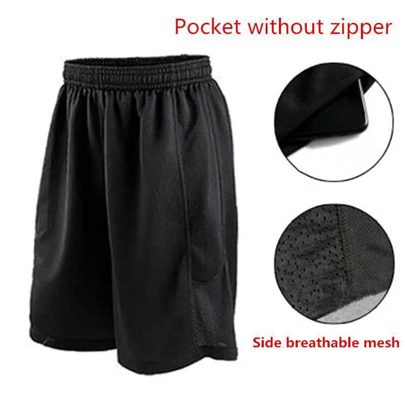 Mens basketball running cycling sports shorts fitness boys soccer shorts outdoor yoga gym training black zipper pocket W250324
