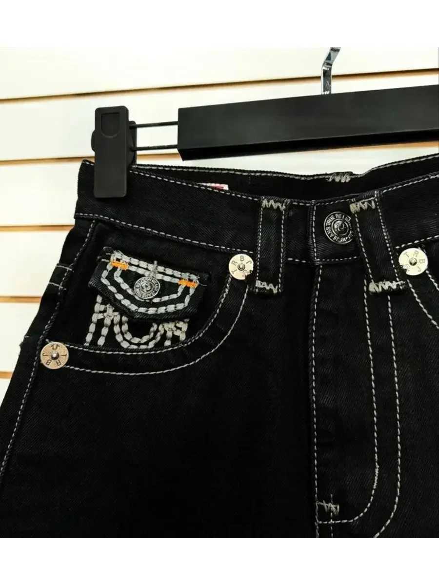 Summer retro black pocket embryo simple medium long trousers mens Harajuku streetwear y2k trendy wash loose denim shortsXJ250325