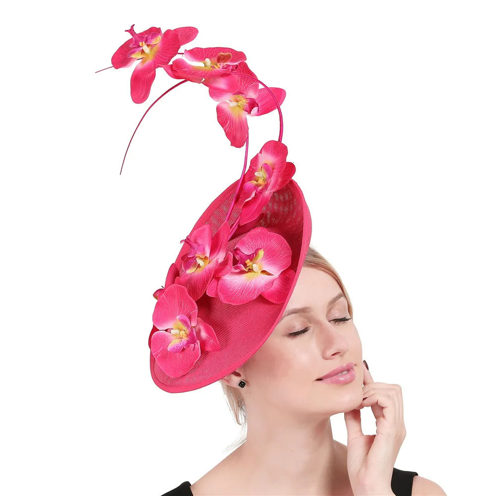 kentucky Tea Party Fascinator Hat Sinamay Flowers Wedding Church Oversized Racing Season Pography Headwear 250324