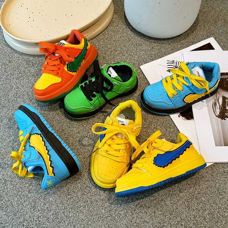 Childrens casual shoes seasonal childrens single sports shoes Mandarin colored basketball sports shoes boys and girls sports shoes board shoes W250324