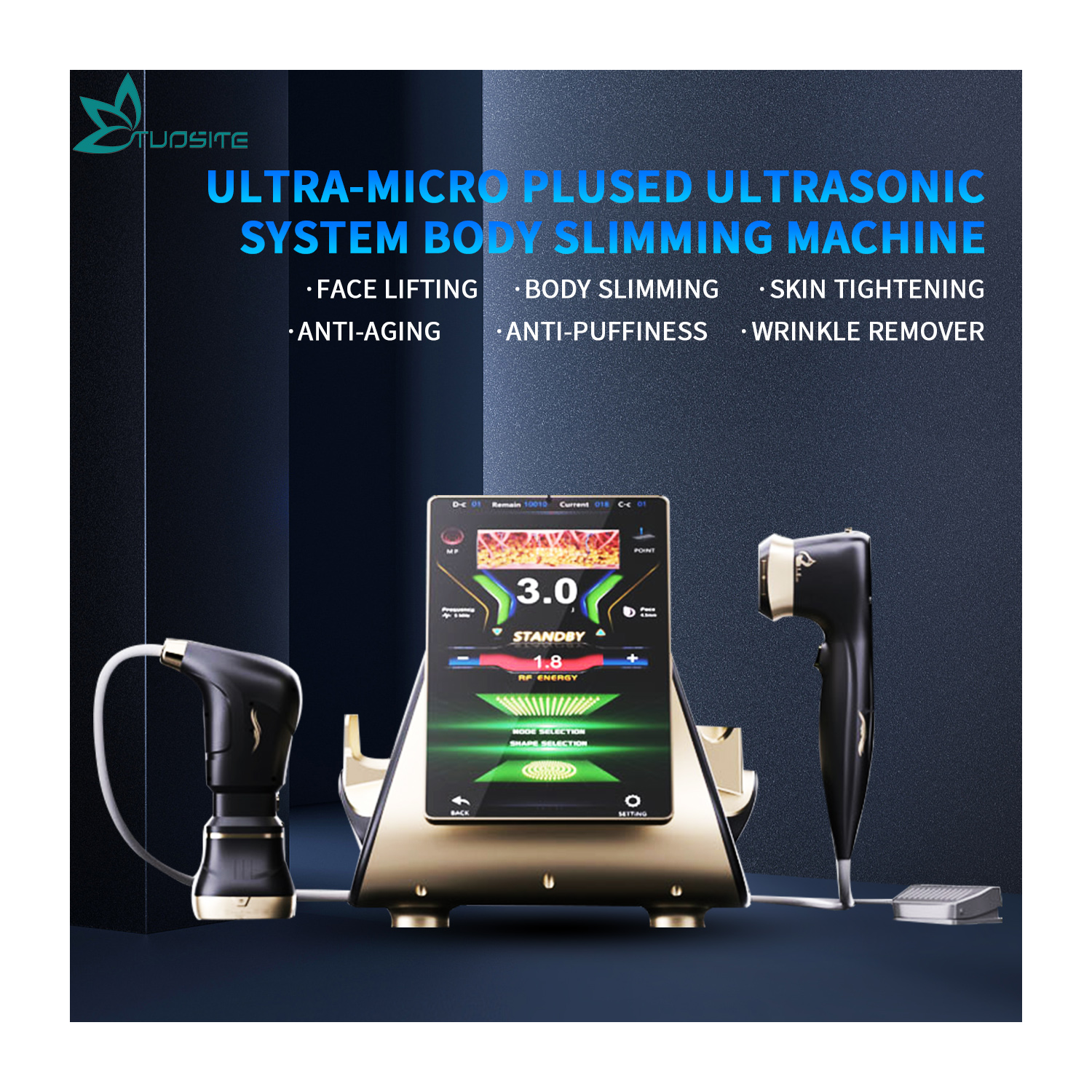 Two Handles 2 in 1 Hifu 22d Max Non-invasive Machine 13d U-ltherapy Face Lifting Hifu Machine for Wrinkle Remover Tighten Waist