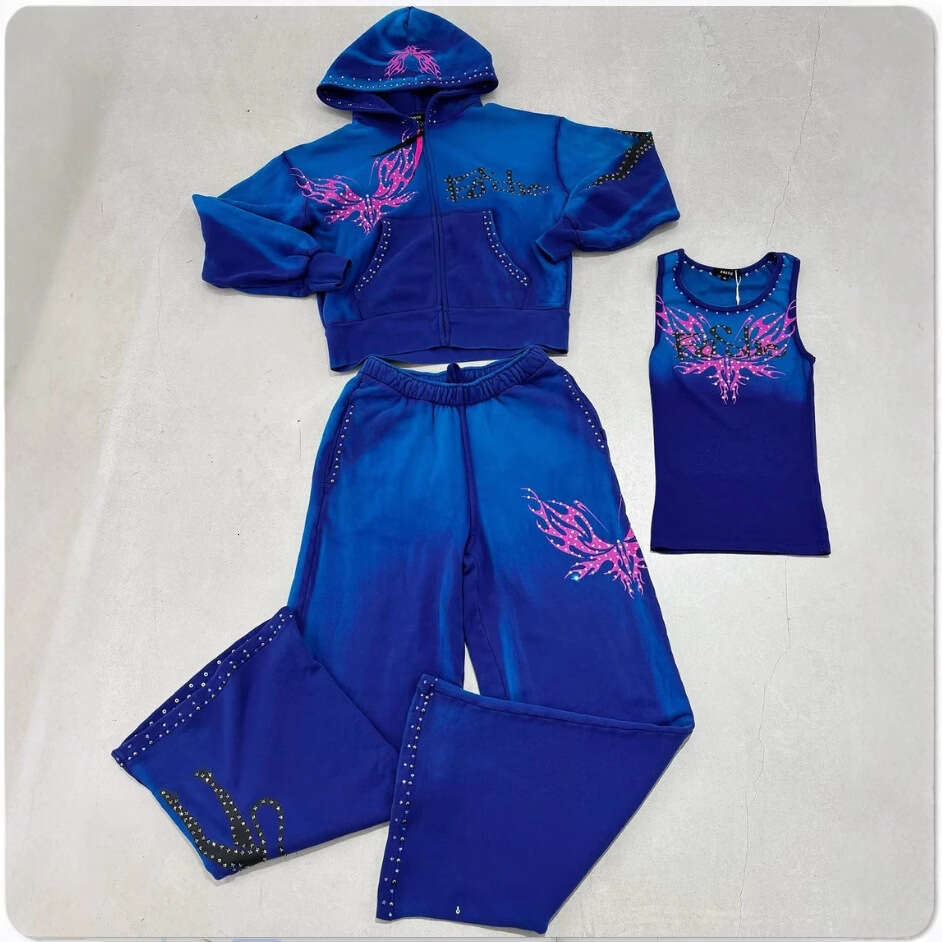 2025 Fashion Casual Women's Printed Hoodie Set Sportswear