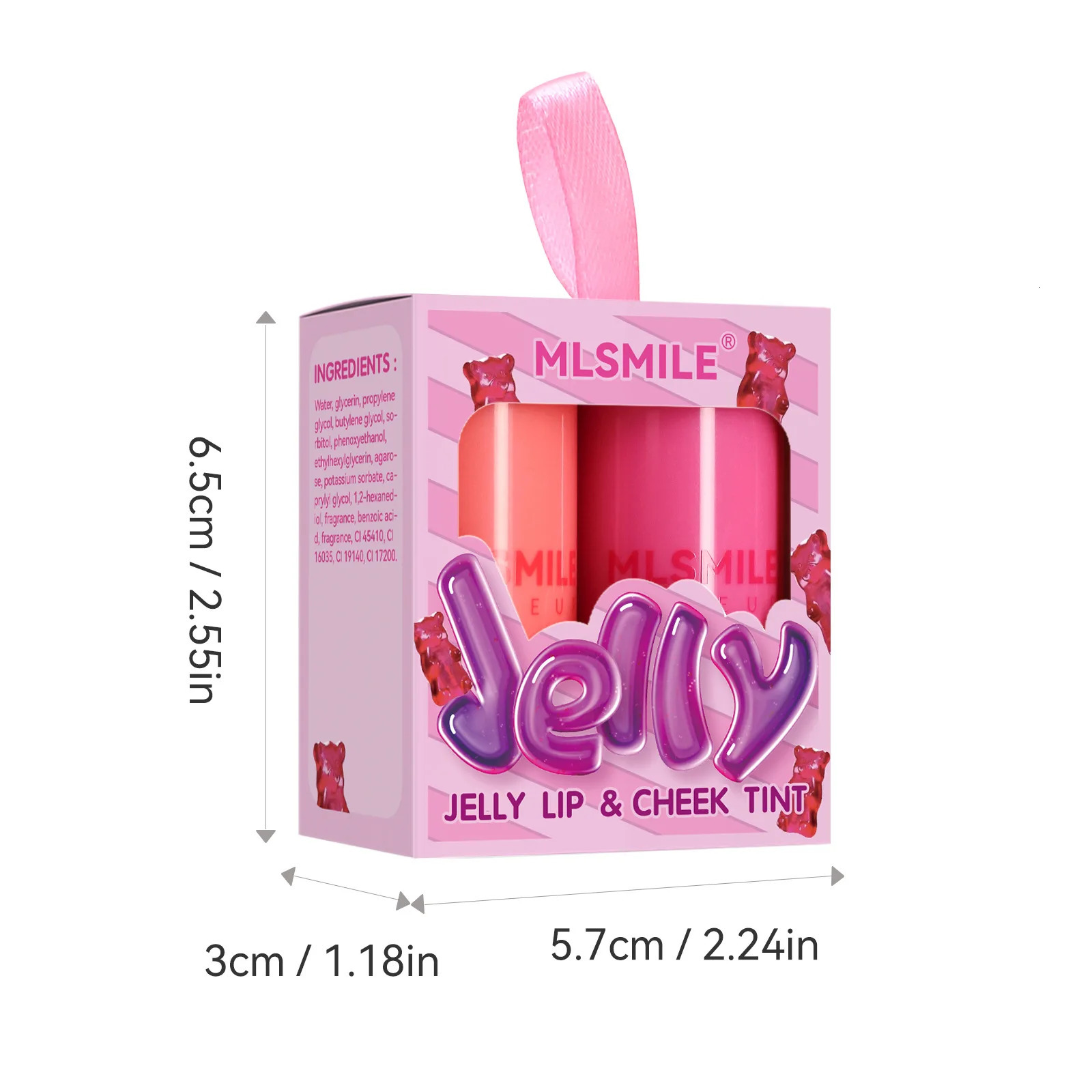 2 PCS Jelly Powder Blusher 2in1 Blush and Lip Rouge Stick Jelly Tint Hydrating Long-Lasting Coloring Vibrant 250324