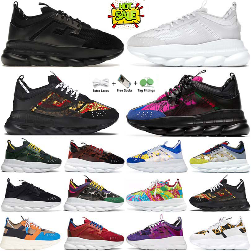 2025 Chain Reaction Casual Shoes Men Women Designer Sneakers Platform Shoe Triple Balck White Cherry Bluette verssace verssce varsace verseace versaces versace2